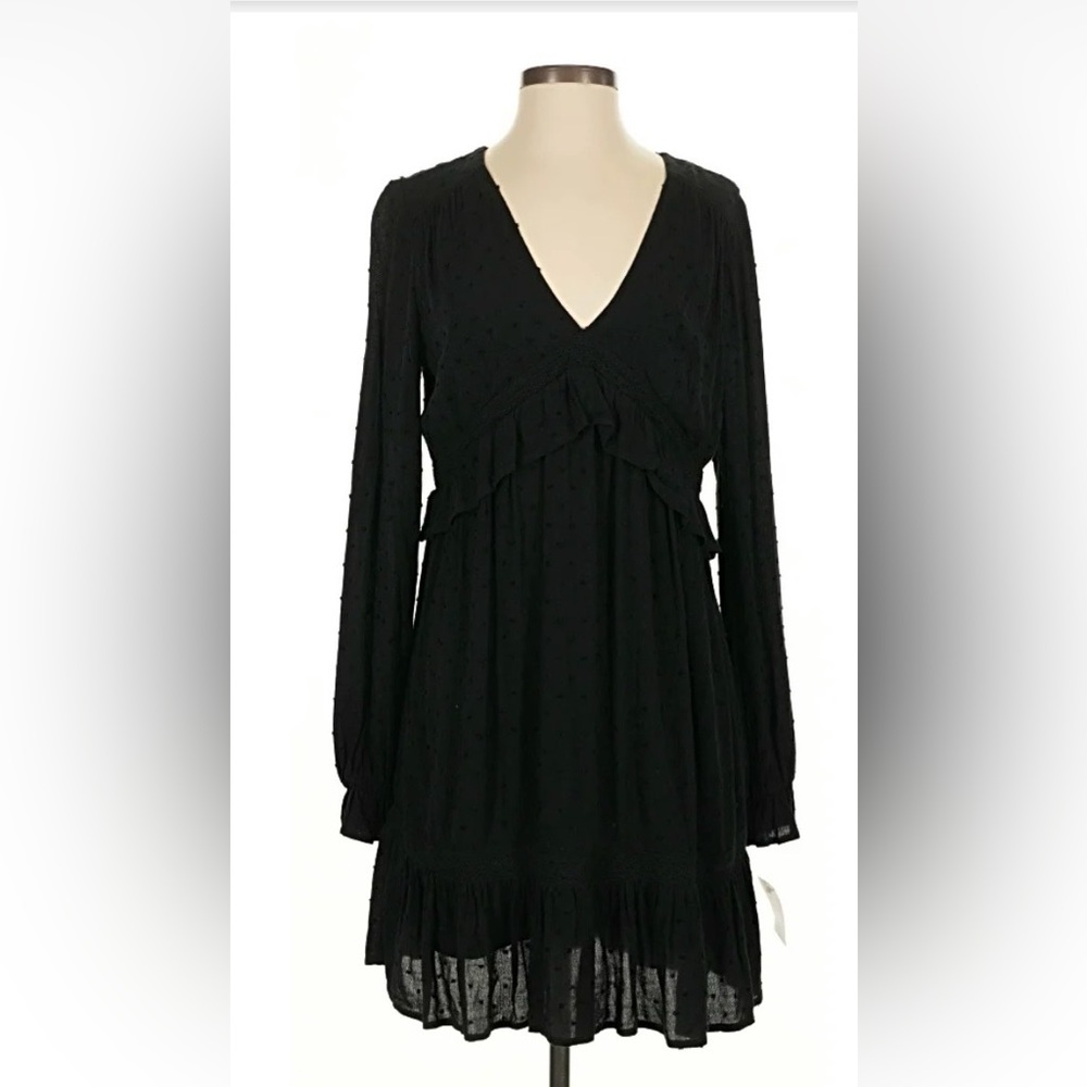 Paige Black V-Neck Long Sleeve Women's Dress NWT